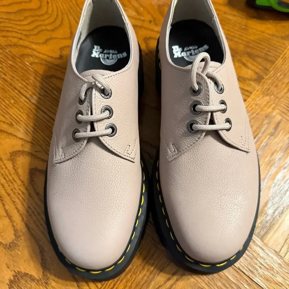 Dr. Martens 1461 Quad II Vintage Taupe Platform Derby Leather Sz Wmns 9 Men 10